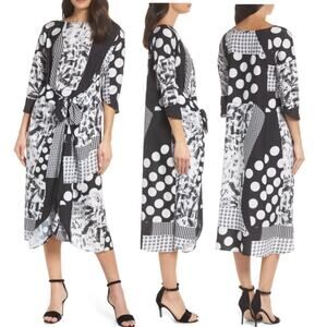 Caara Krefeld Scarf Print Midi Dress NWT Size Small